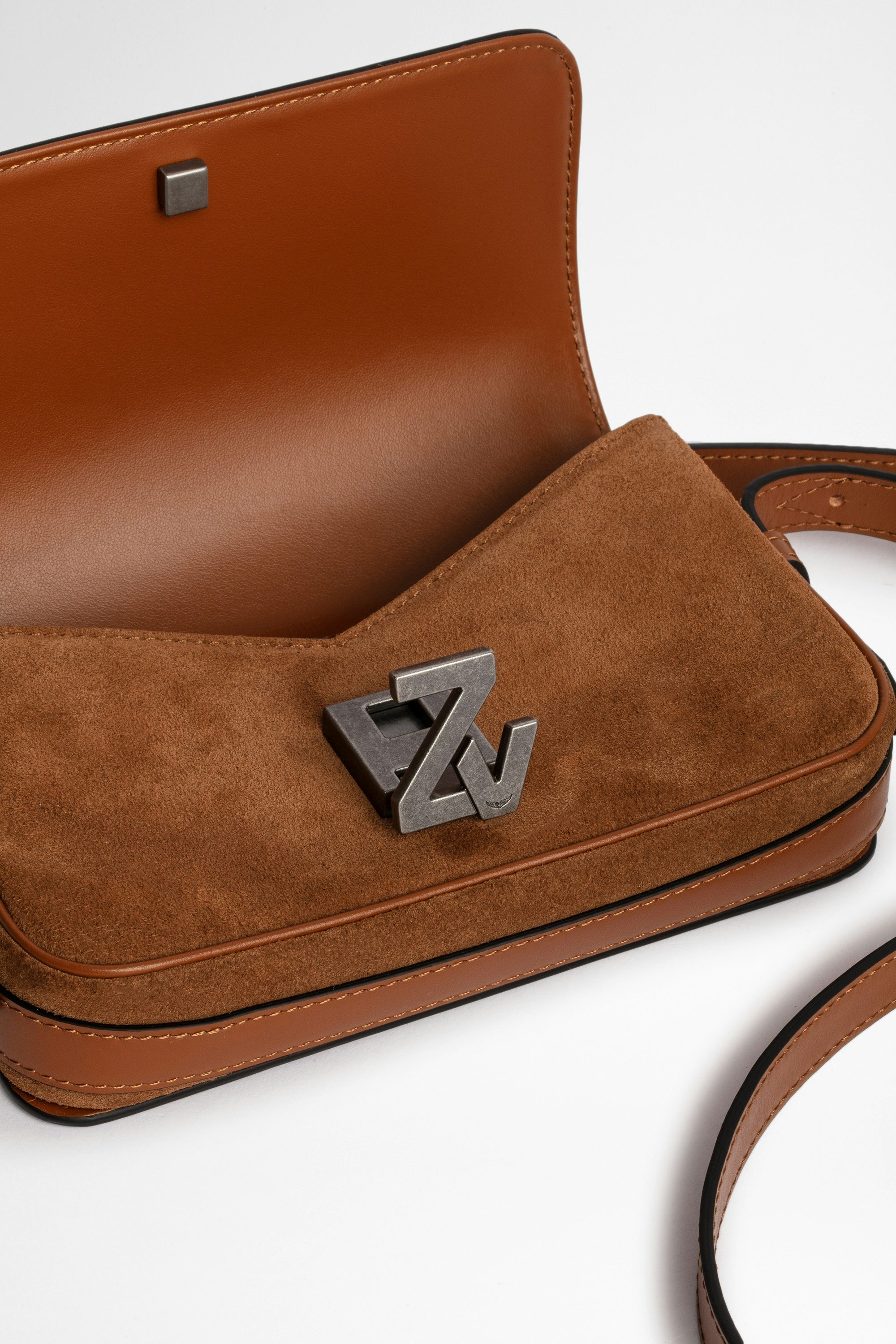 Sac ZV Initiale Le Mini - Sac ZV initiale monogramme ZV et cuir suédé cognac